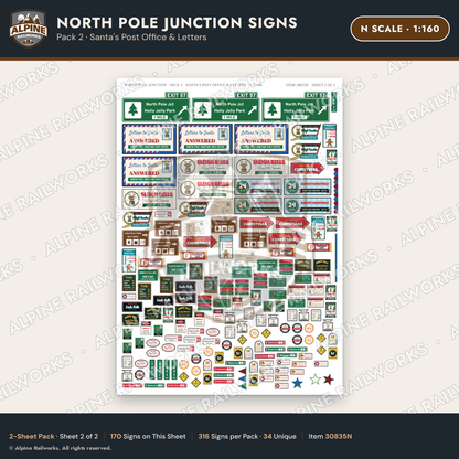 Alpine Railworks 30835N N Scale Roadside Signs - Christmas Town