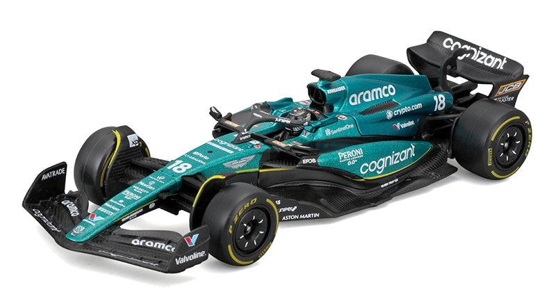 Bburago 38091-NO18 1/43 2023 Aston Martin Racing #18 Diecast F1 Model