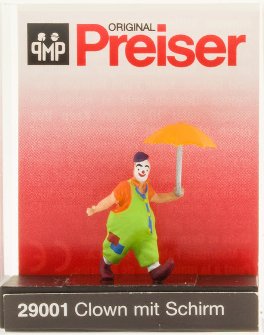 Preiser 29001 HO Scale Clown with Umbrella Figure