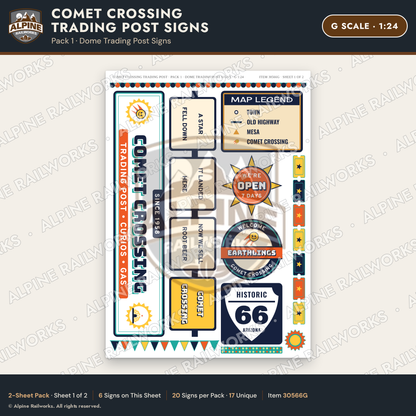 Alpine Railworks 30566G G Scale Roadside Signs - Meteor Trading Post