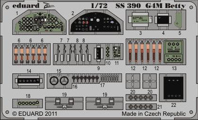 Eduard SS390 1/72 Betty for Hasegawa Photo Etch Detail Set
