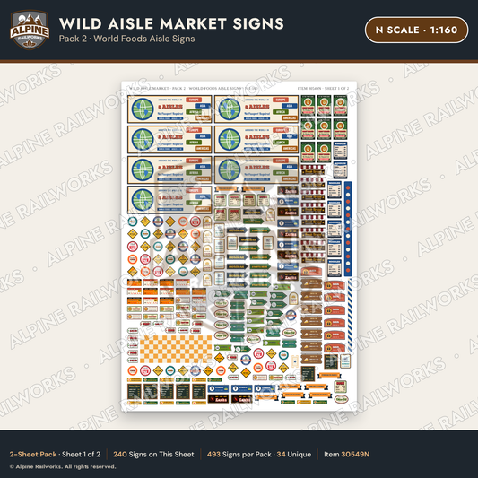 Alpine Railworks 30549N N Scale Roadside Signs - Jungle Grocery Store