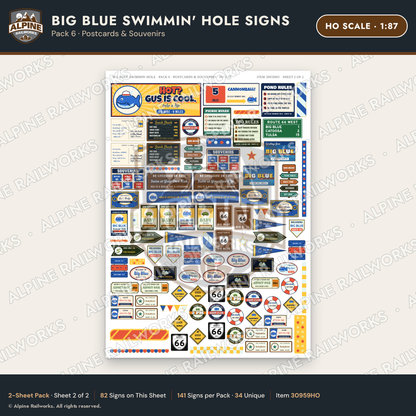 Alpine Railworks 30959HO HO Scale Roadside Signs - Blue Whale