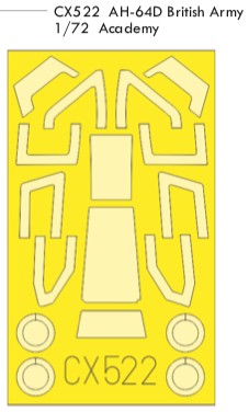 Eduard CX522 1/72 Mask Aircraft- AH64D British Army for ACY