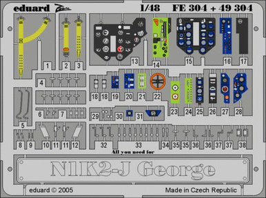 Eduard FE304 1/48 George for Hasegawa Photo Etch Detail Set