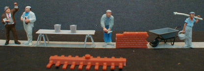 Preiser 10251 HO Scale People Working Bricklayers/Accessories