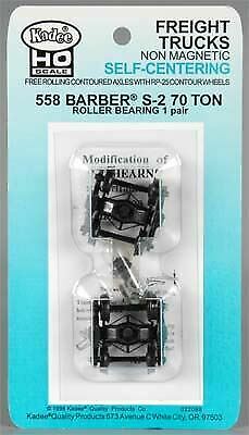 Kadee 558 HO Scale Barber(R) S-2 70-Ton Roller Bearing Fully Sprung Metal Trucks