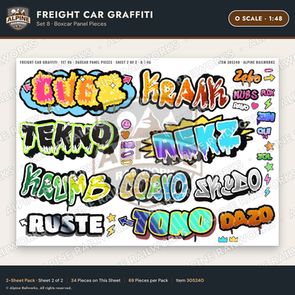 Alpine Railworks 30524O O Scale Freight Car Graffiti Cut-Outs