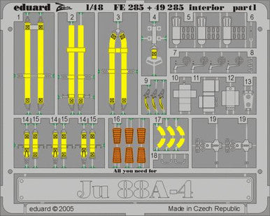 Eduard FE285 1/48 Ju 88A-4 Interior for Dragon