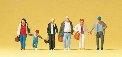 Preiser 10516 HO Scale Pedestrians Walking Travelers #1 pkg(6)