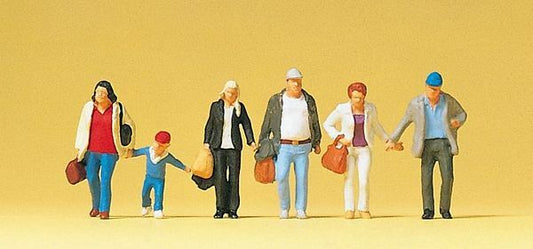 Preiser 10516 HO Scale Pedestrians -- Walking Travelers #1 pkg(6)