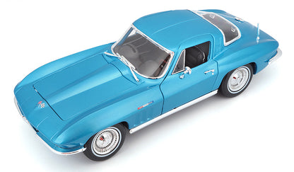 Maisto 31640BL 1/18 1965 Chevrolet Corvette, Metallic Light Blue