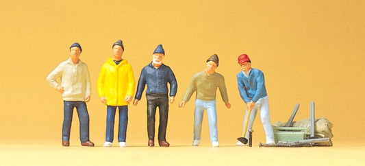 Preiser 20261 HO Scale Circus Workers Set, Roustabouts (5)