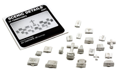 Woodland Scenics D201 All Scale 20 Tombstones HO Scale Kit