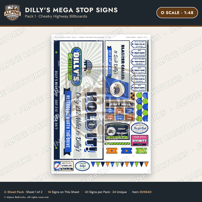 Alpine Railworks 30584O O Scale Roadside Signs - Travel Center