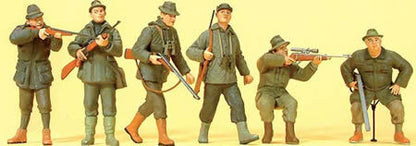 Preiser 10552 HO Scale Sports & Recreation Hunters w/Rifles pkg(6)