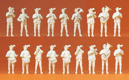 Preiser 16353 HO Scale Working People Bavarian Band - Unpainted