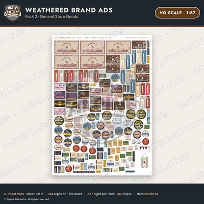 Alpine Railworks 30081HO HO Scale Weathered Brand Ads