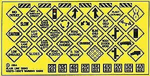 Blair Line 110 HO Scale Highway Signs -- Warning #4 1948-Present (black, yellow)