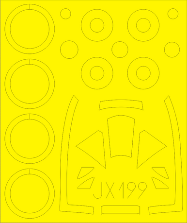 Eduard JX199 1/32 Mask Tempest Mk. II for SHY Canopy Mask Set