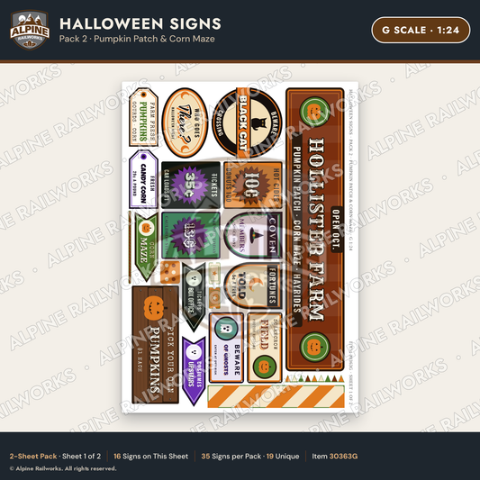 Alpine Railworks 30363G G Scale Halloween Signs - Pumpkin Patch