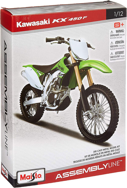 Maisto 39175GR 1/12 Kawasaki KX 450F Motorcycle Kit, Green