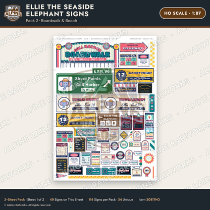 Alpine Railworks 30817HO HO Scale Roadside Signs - Elephant Building