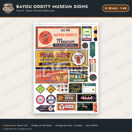 Alpine Railworks 30851O O Scale Roadside Signs - Oddity Museum