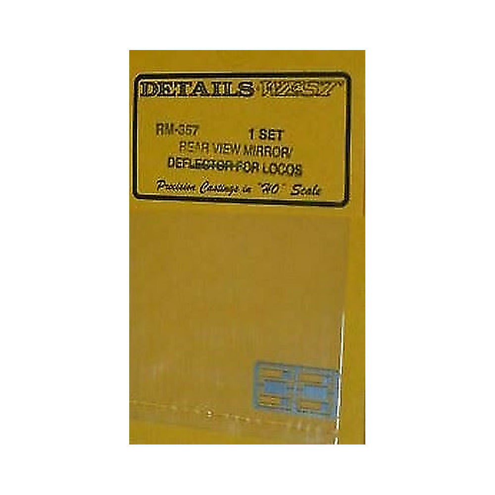 details west 357 ho scale locomotive rear view mirror deflector set