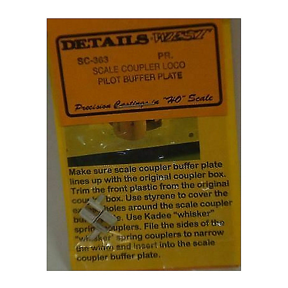 details west 363 ho scale scale coupler loco pilot buffer plate 1 pair