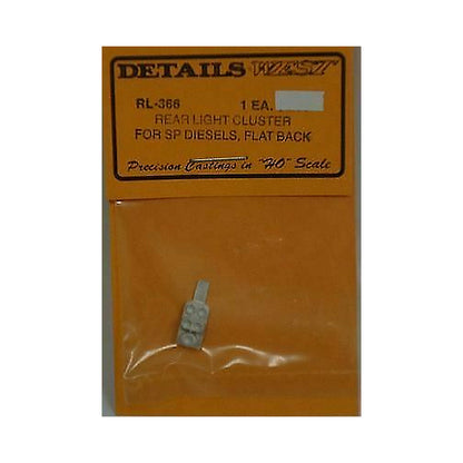 details west 366 ho scale rear light cluster sp diesels flat back