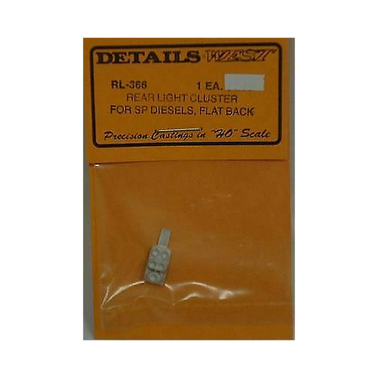 details west 366 ho scale rear light cluster sp diesels flat back