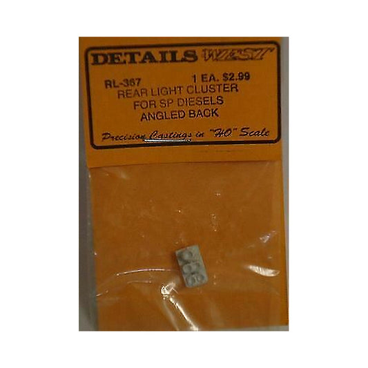 details west 367 ho scale rear light cluster sp diesels angled back