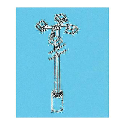 details west 455 ho scale light poles w light heads nonworking pkg2