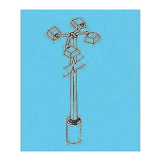 details west 455 ho scale light poles w light heads nonworking pkg2