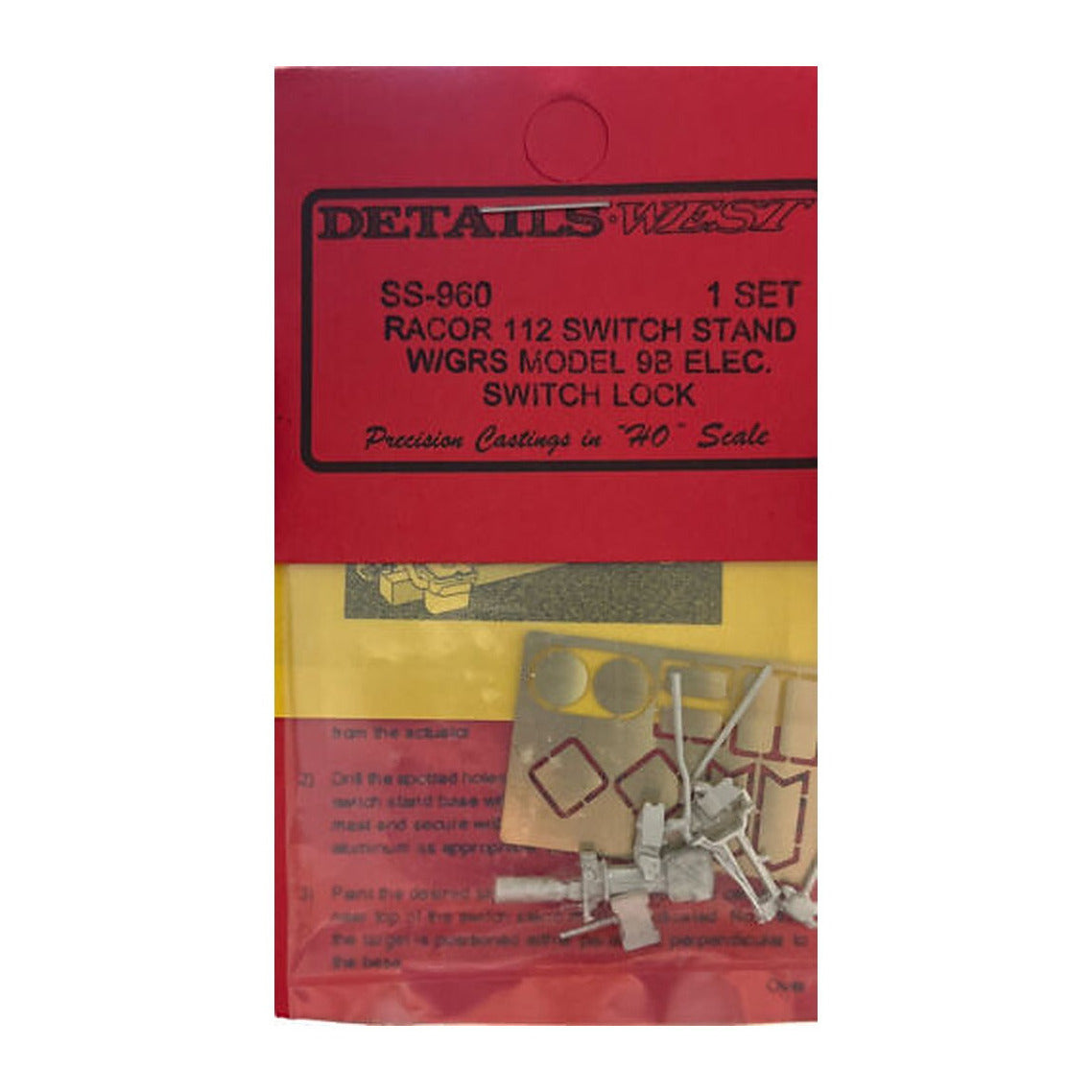details west 960 ho scale racor 112 switch stand w grs 9b elec switch lock 1 set