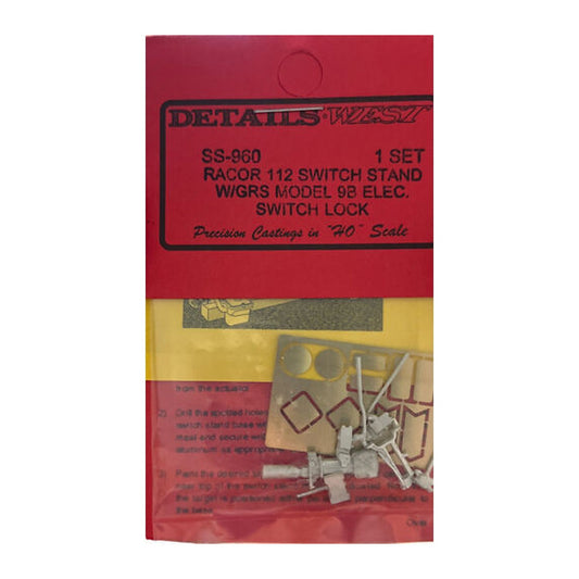 details west 960 ho scale racor 112 switch stand w grs 9b elec switch lock 1 set