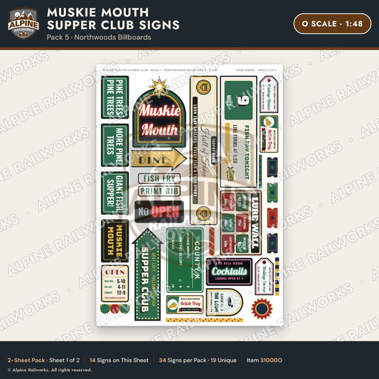 Alpine Railworks 31000O O Scale Roadside Attraction Signs - Giant Fish