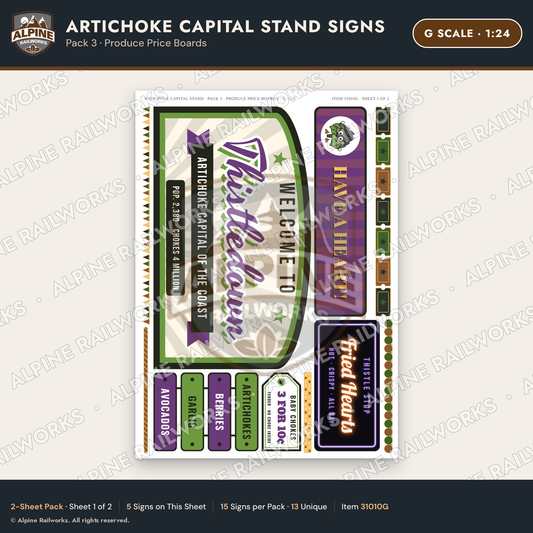 Alpine Railworks 31010G G Scale Roadside Signs - Giant Artichoke