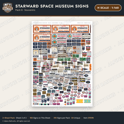 Alpine Railworks 31151N N Scale Roadside Signs - Space Museum
