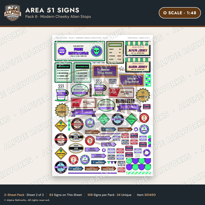 Alpine Railworks 30145O O Scale Area 51 Signs