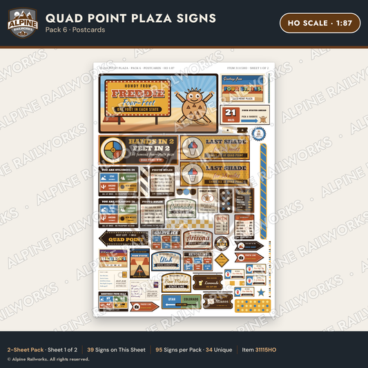 Alpine Railworks 31115HO HO Scale Roadside Signs - Four Corners