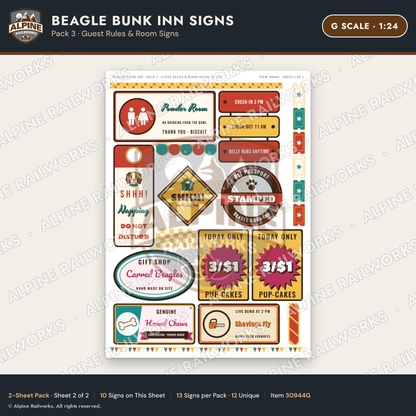 Alpine Railworks 30944G G Scale Roadside Signs - Dog-Shaped Inn