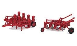 Walthers SceneMaster 949-4162 HO Farm Plow & Planter, Red