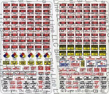 Blair Line 52 N Scale Storefront & Advertising Signs -- Safety, Warning and Miscellaneous
