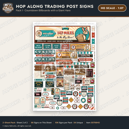 Alpine Railworks 30756HO HO Scale Roadside Signs - Trading Post