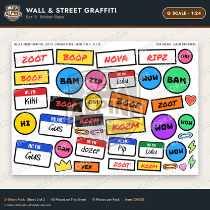 Alpine Railworks 30531G G Scale Wall & Street Graffiti Cut-Outs