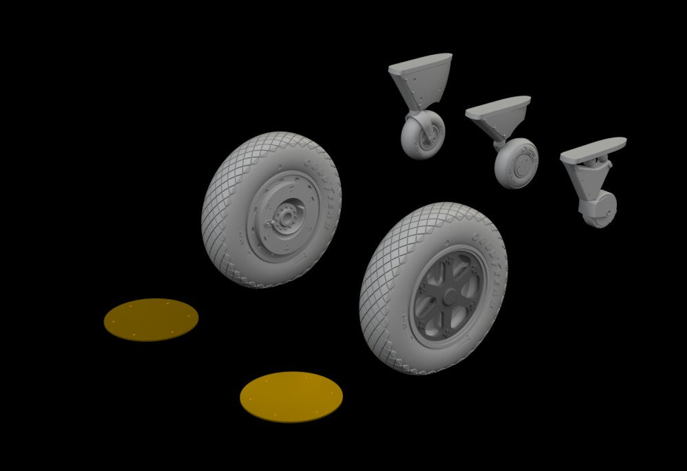 Eduard 648816 1/48 Aircraft- F4F4 Late Wheels for EDU (Mask, Photo-Etch & Resin)