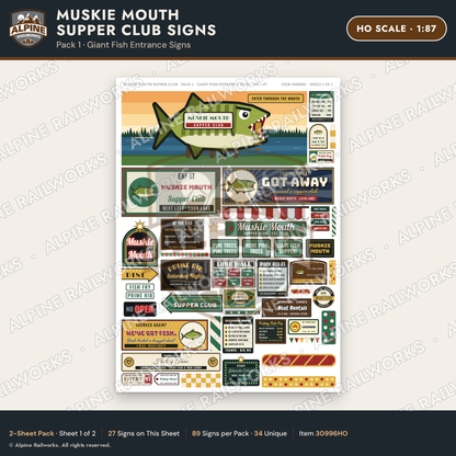 Alpine Railworks 30996HO HO Scale Roadside Signs - Giant Fish