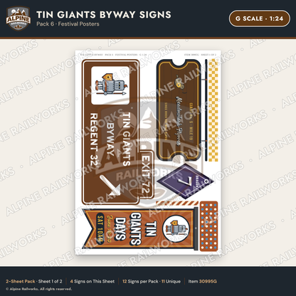 Alpine Railworks 30995G G Scale Roadside Signs - Scrap Metal Giants